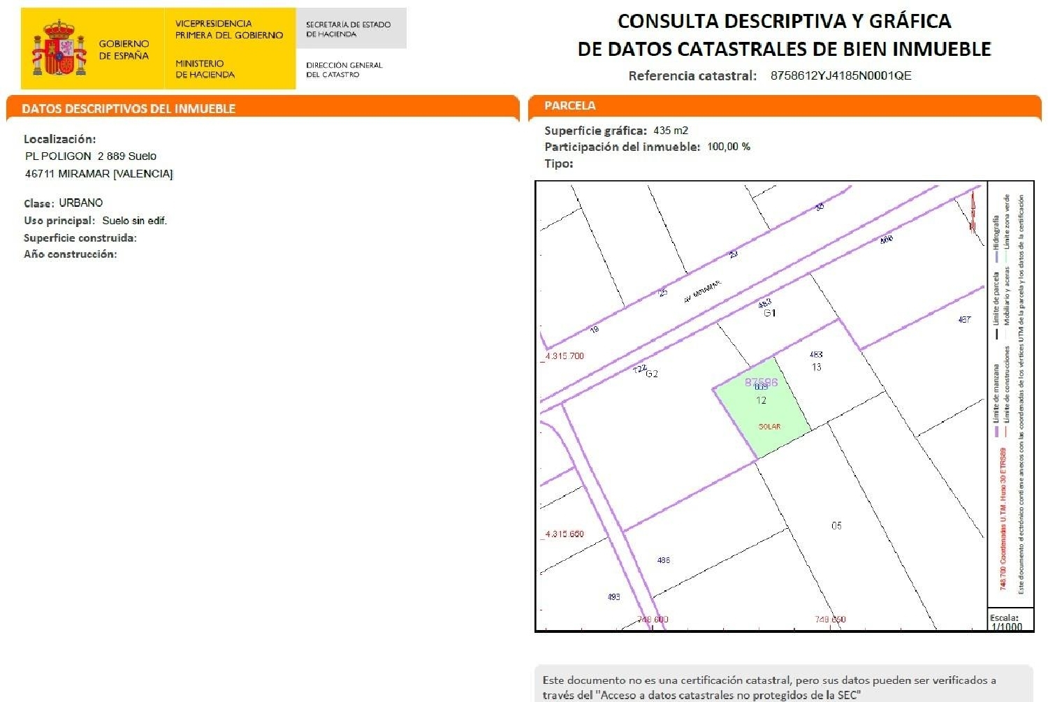 till salu tomt Miramar Safor 4