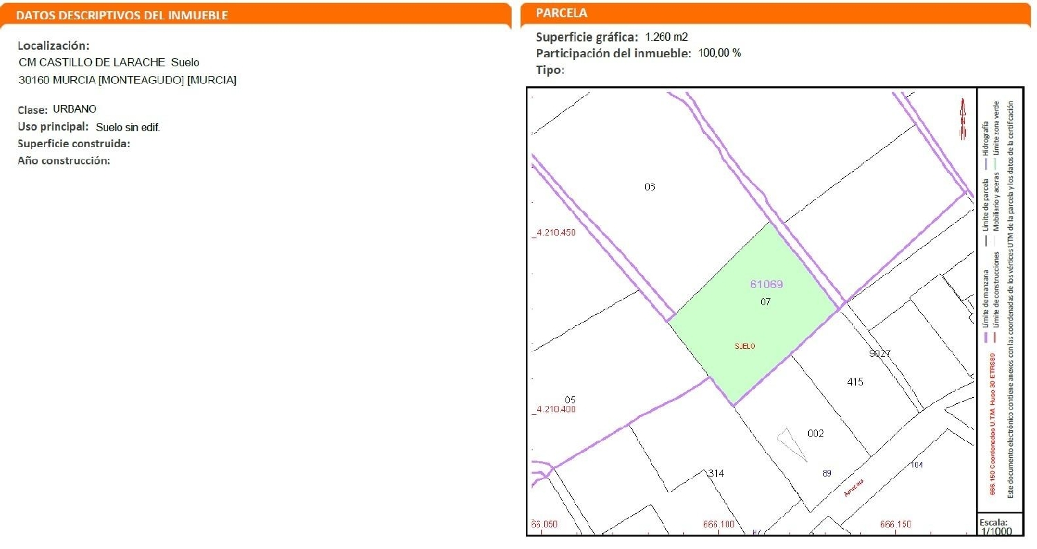  te koop perceel Monteagudo Huerta De Murcia 2