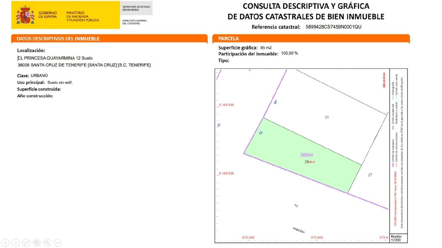 till salu tomt Santa Cruz De Tenerife 38000 Zona Metropolitana 3