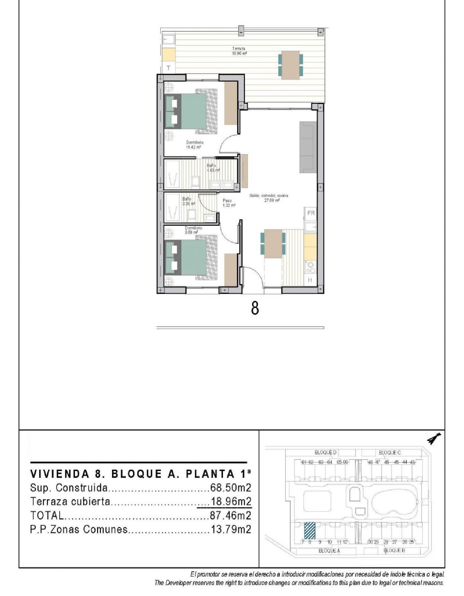  till salu lägenhet A Torre Arzúa 22