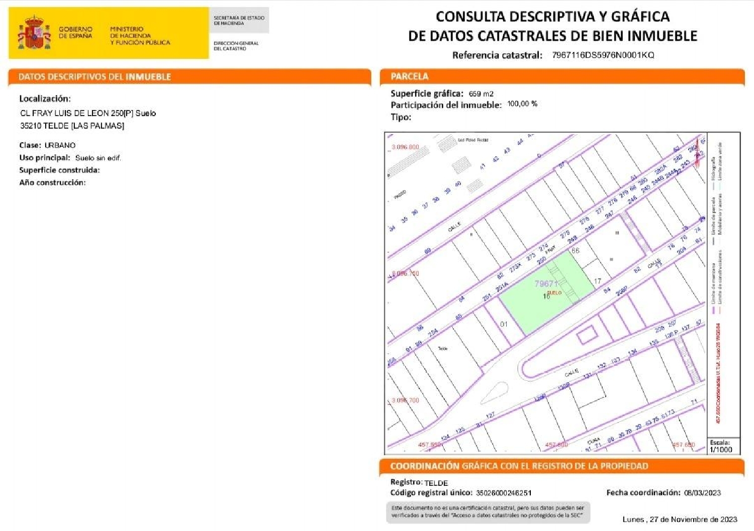  till salu tomt Balcon De Telde Área Este 6