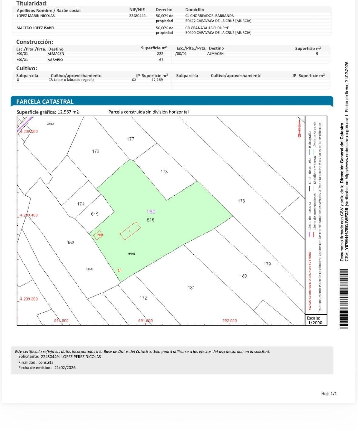  for sale plot Caravaca De La Cruz Noroeste 1