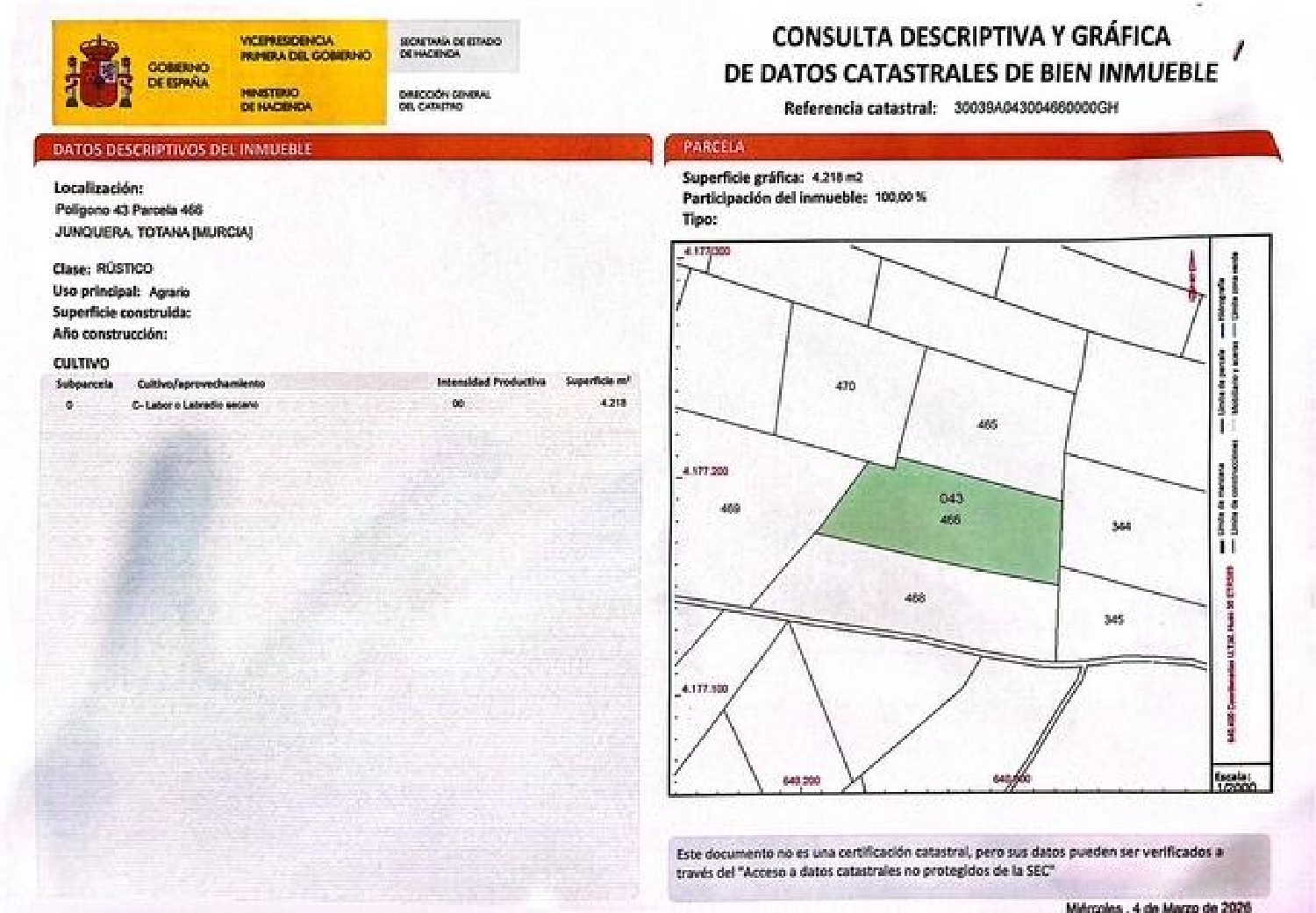 te koop perceel Totana Bajo Guadalentín 1