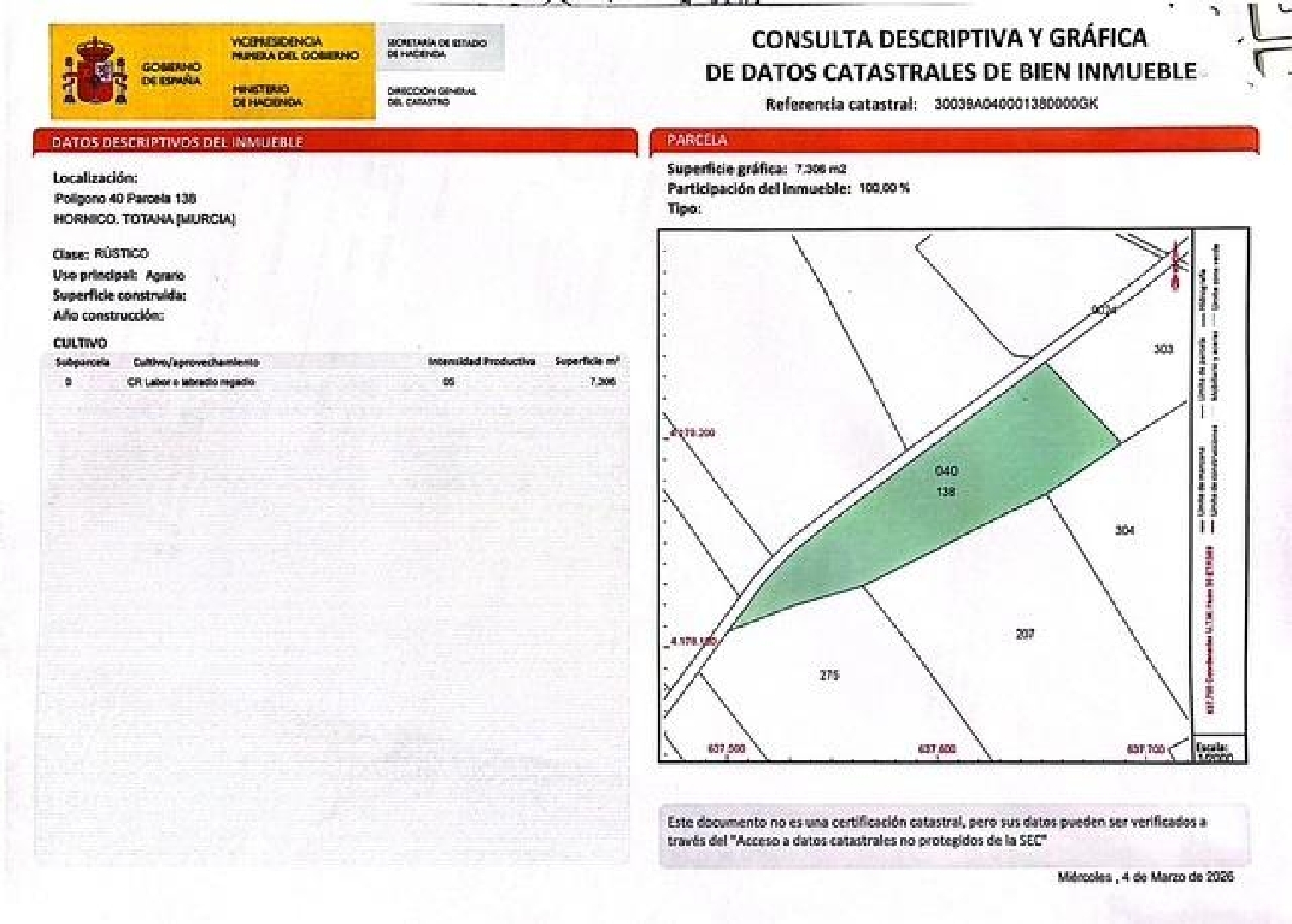 te koop perceel Totana Bajo Guadalentín 1