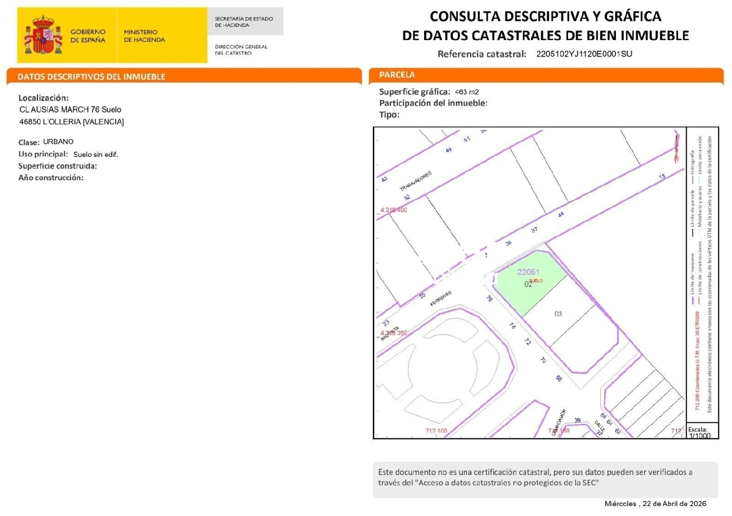  till salu tomt L'olleria Vall D'albaida 3