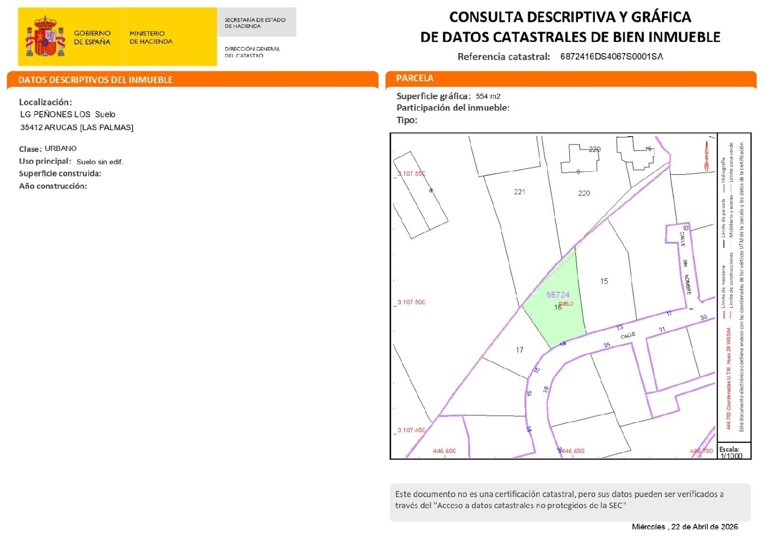  till salu tomt Lomo De Arucas Área Norte 7
