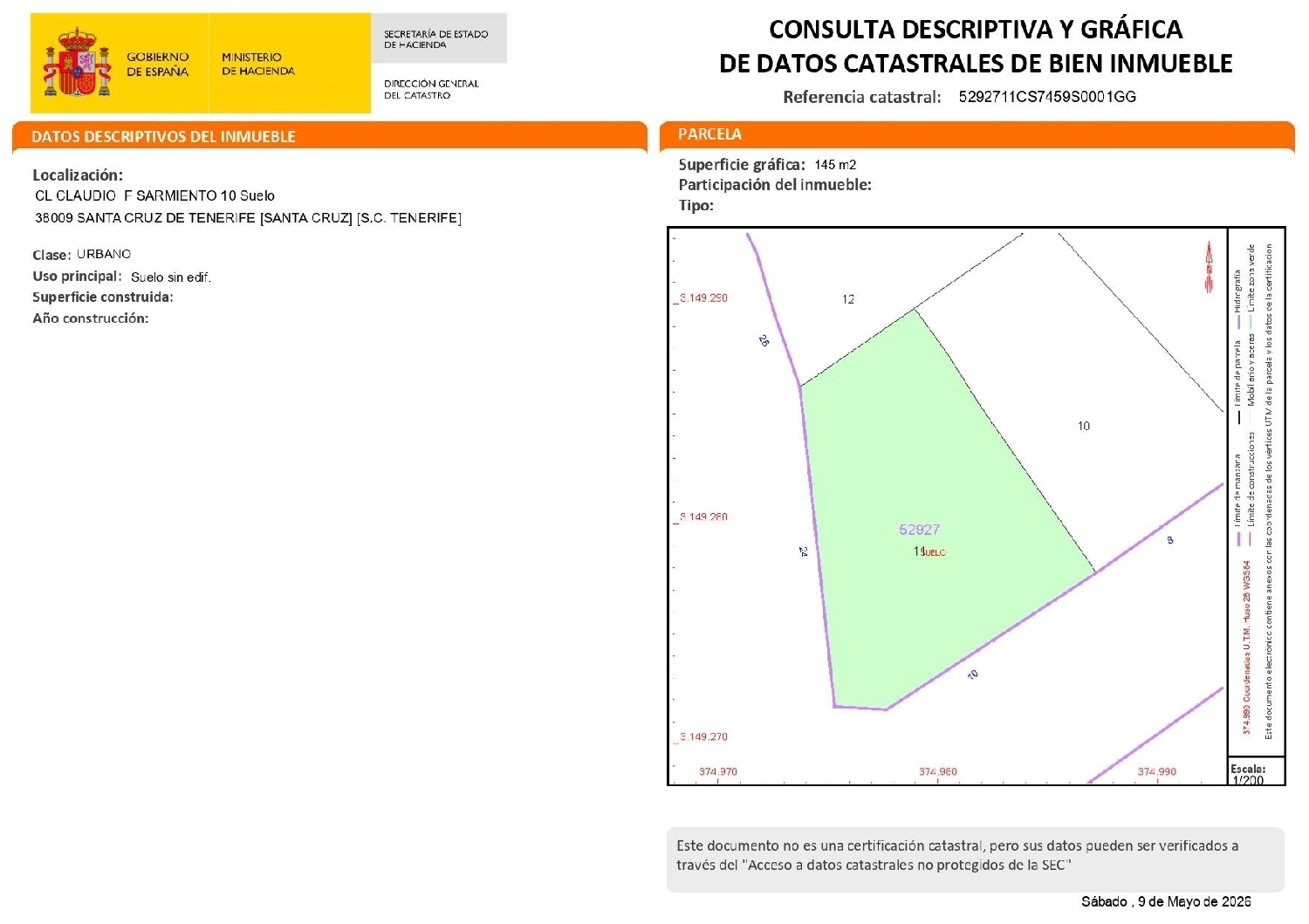  for sale plot Santa Cruz De Tenerife 38000 Zona Metropolitana 3