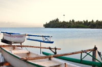 Outrigger canoe on the beach, Moorea