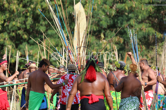 Tahiti, Target with javelins, traditional javelin throwing competition, Tuaro Maohi, Polynesia