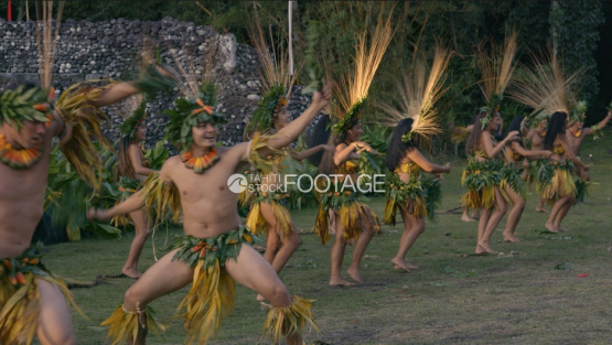 Traditional polynesian dances, show at Marae Arahurahu, Tahiti, Polynesia