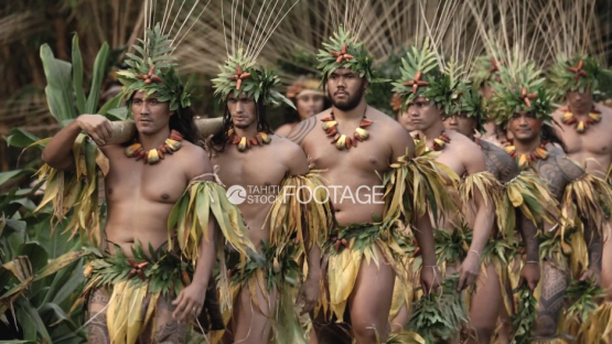 Traditional polynesian dances at Marae Arahurahu, Tahiti,  French polynesia
