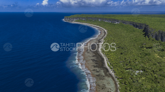 Makatea, Drone, Polynesia, Tahiti, cliffs