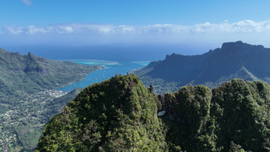 Mou a Puta aerial drone view, Moorea, 4K UHD