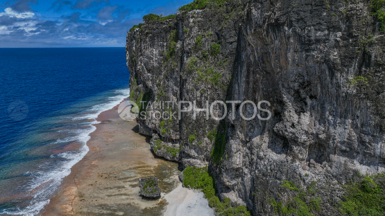 Cliff of Makatea, Island, Tuamotu, French Polynesia