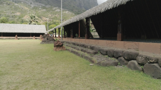 Hiva Oa, Marquesas islands, Atuona, Pae Pae, Tiki, Aeial drone view, 4K UHD