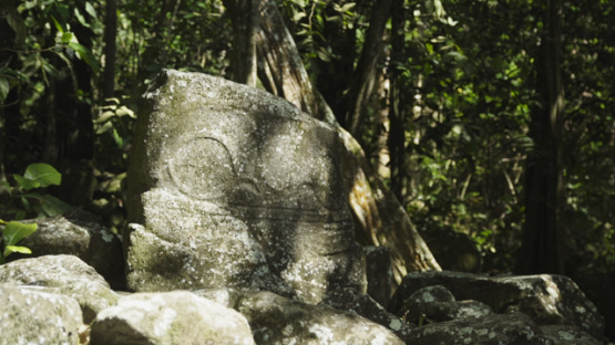 Tiki Tiu, Ancient Stone Platforms Paepae at Upeke Site, Hiva Oa, Marquesas