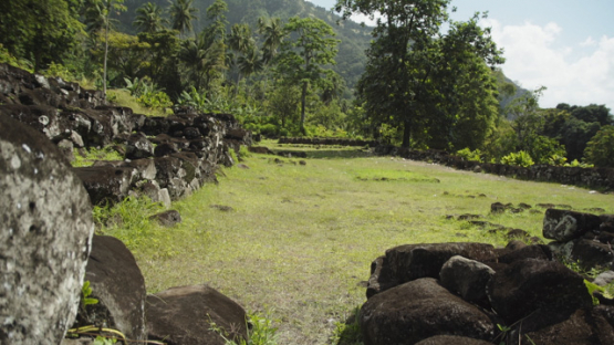 Ancient Stone Platforms Paepae at Upeke Site, Hiva Oa, Marquesas