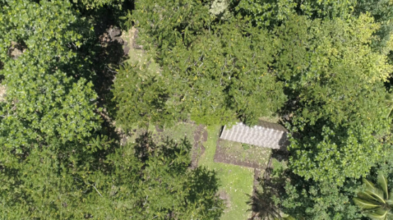 Kamuihei Aerial drone view, Archaeological Site, Nuku Hiva, Hatiheu, Marquesas Archipelago