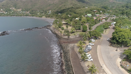 Aerial view, Piki Vehine, Temehea Tohua, Taiohae Ceremonial Site, Nuku Hiva, French Polynesia
