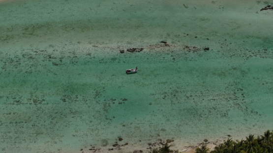 Drone Aerial View of Mataiva Atoll and its Reticulated Lagoon, Leopard Lagoon, Tuamotu Archipelago, French Polynesia