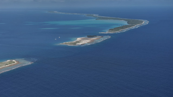 Toau, Tuamotu, Aerial drone shot, Atolll, Reef, French Polynesia
