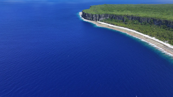 Makatea Upraised Atoll Aerial Drone View Tuamotu French Polynesia