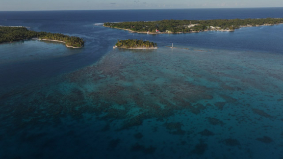 Avatoru Pass Rangiroa Aerial Drone View Ocean Lagoon Tuamotu