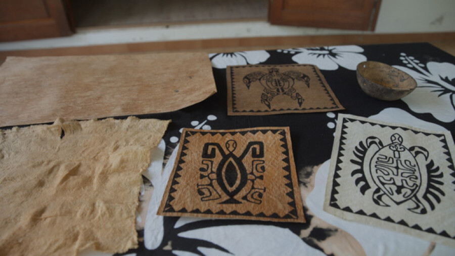 Traditional Tapa Cloth Art Marquesas Islands
