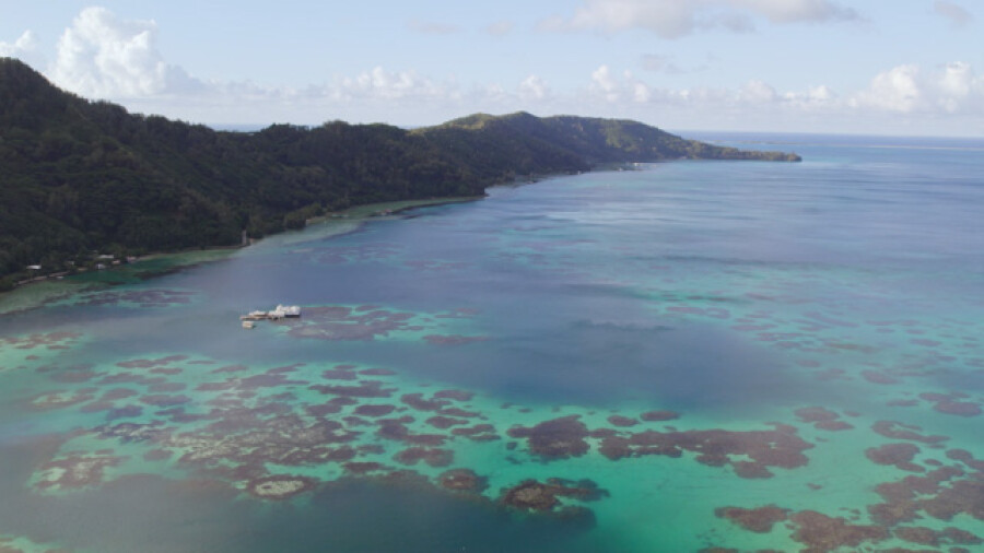 Aerial Pearl Farm Gambier Islands Rikitea