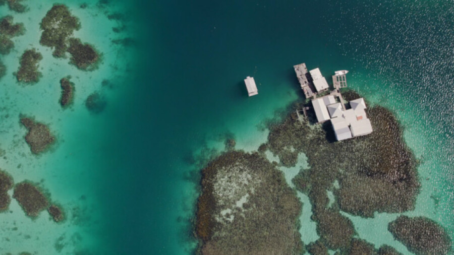 Aerial Pearl Farm Gambier Islands Rikitea