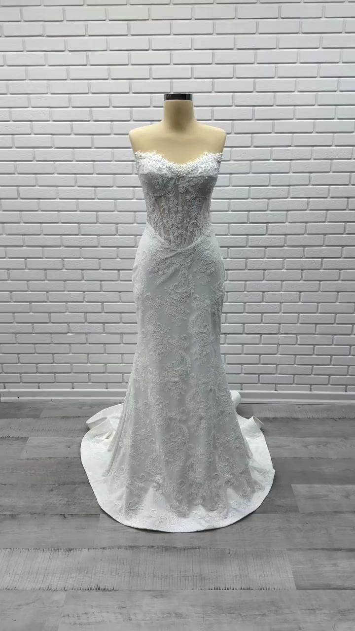 White Podium gelinlik modeli 2026-121