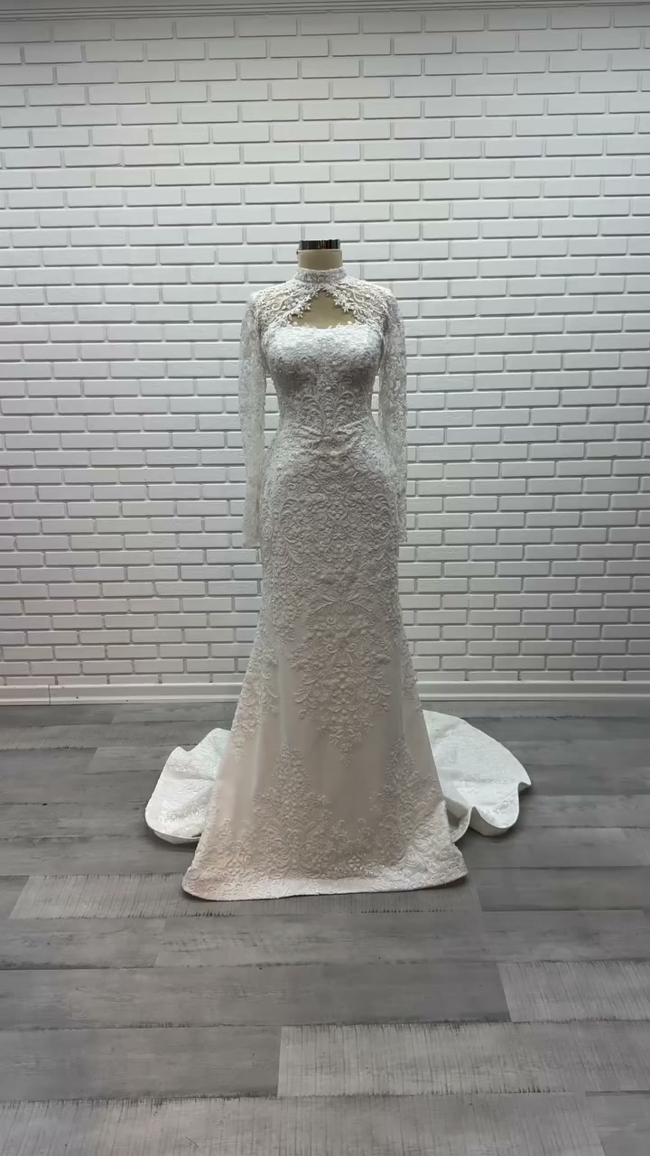 White Podium gelinlik modeli 2026-135