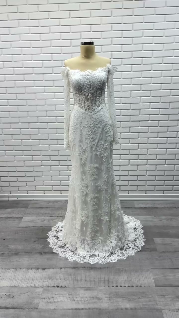 White Podium gelinlik modeli 2026-154