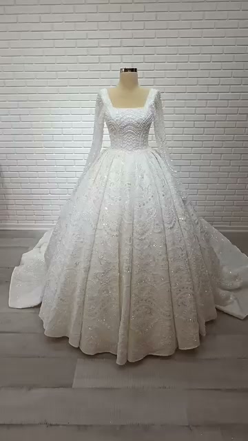 White Podium gelinlik modeli 2026-157