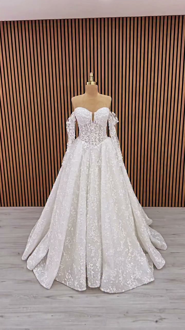 White Podium gelinlik modeli 2026-169