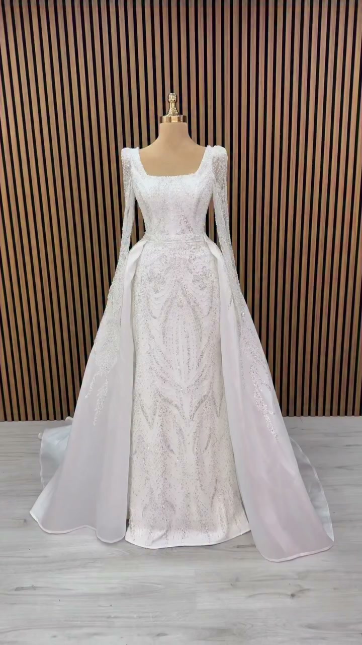 White Podium gelinlik modeli 2026-182