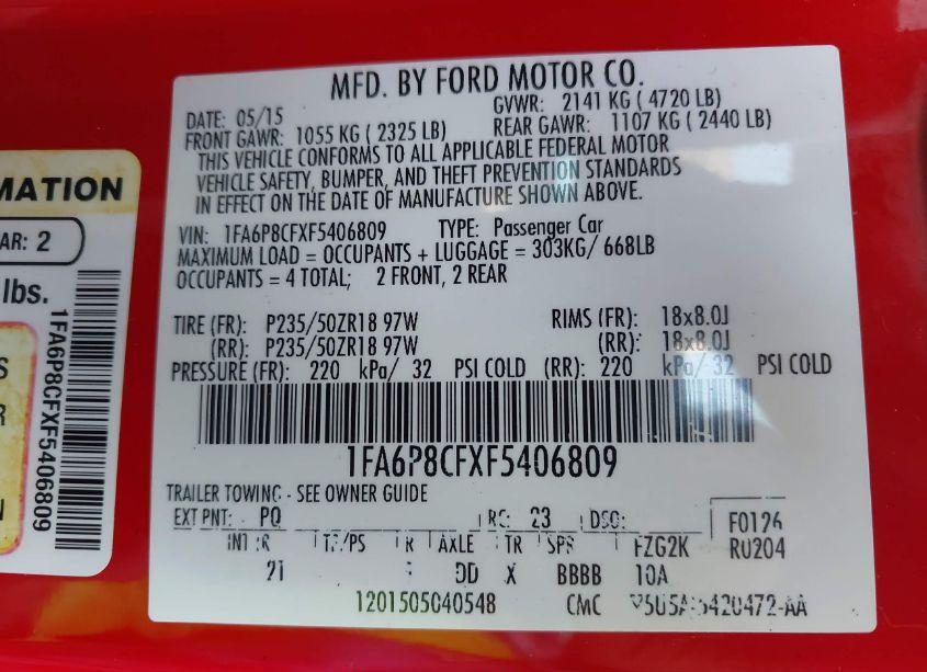 Thumbnail 16 of 2015 FORD MUSTANG GT