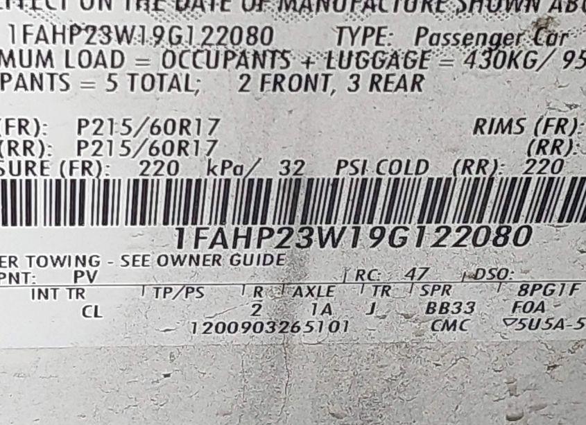 Thumbnail 18 of 2009 FORD TAURUS SE