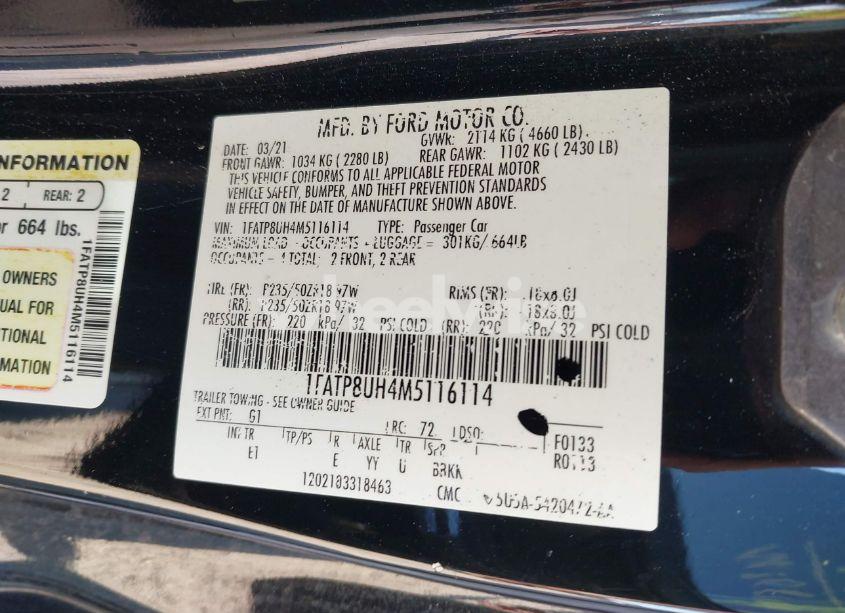 Thumbnail 20 of 2021 FORD MUSTANG ECOBOOST PREMIUM