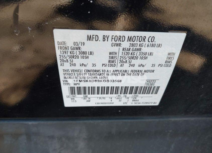 Thumbnail 20 of 2019 FORD EXPLORER XLT