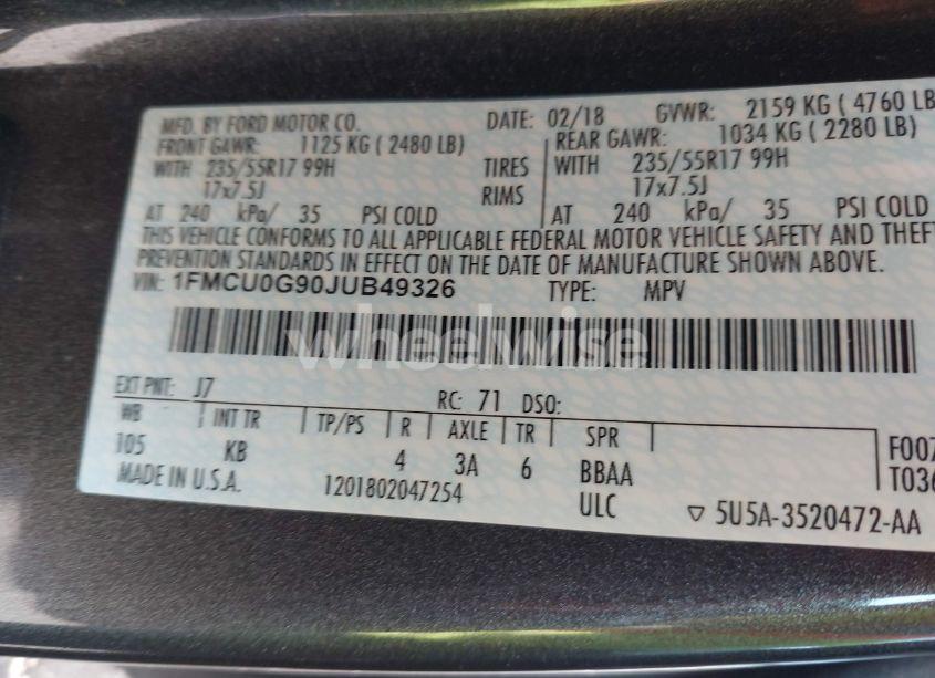 Thumbnail 16 of 2018 FORD ESCAPE SE