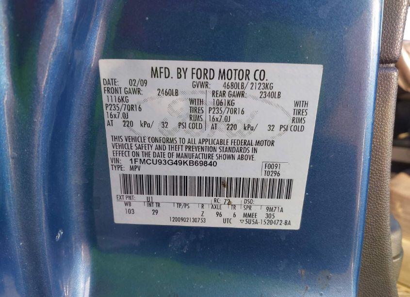 Thumbnail 11 of None 2009 FORD ESCAPE XLT