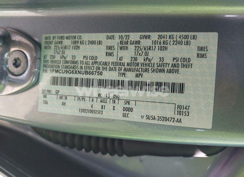 Thumbnail 16 of 2022 FORD ESCAPE SE