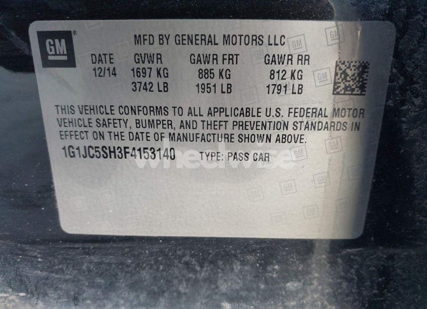 Thumbnail 13 of 2015 CHEVROLET SONIC LT AUTO