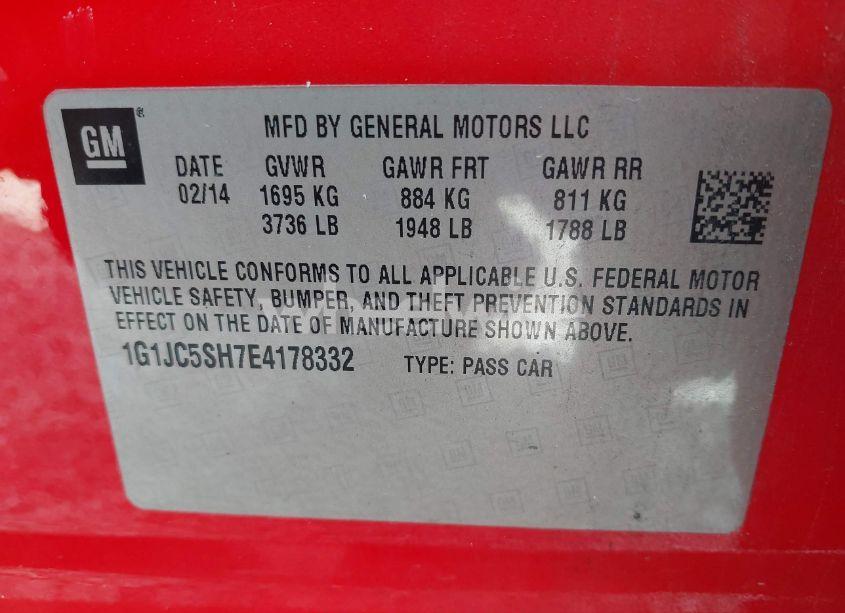 Thumbnail 11 of 2014 CHEVROLET SONIC LT AUTO