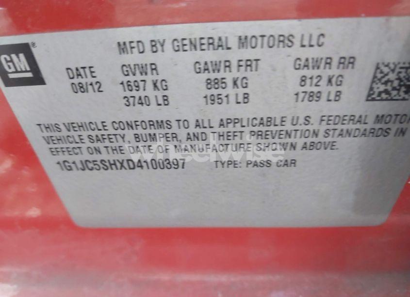 Thumbnail 13 of 2013 CHEVROLET SONIC LT AUTO