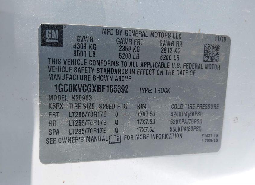 Thumbnail 16 of 2011 CHEVROLET SILVERADO 2500HD WORK TRUCK