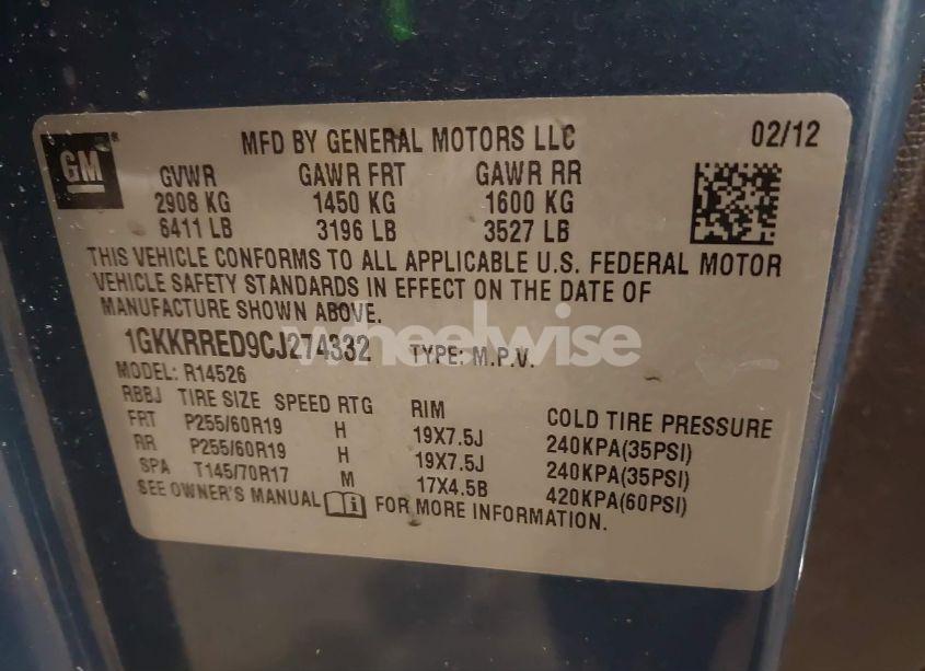 Thumbnail 16 of 2012 GMC ACADIA SLT-1