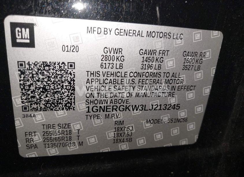 Thumbnail 16 of 2020 CHEVROLET TRAVERSE FWD LT CLOTH