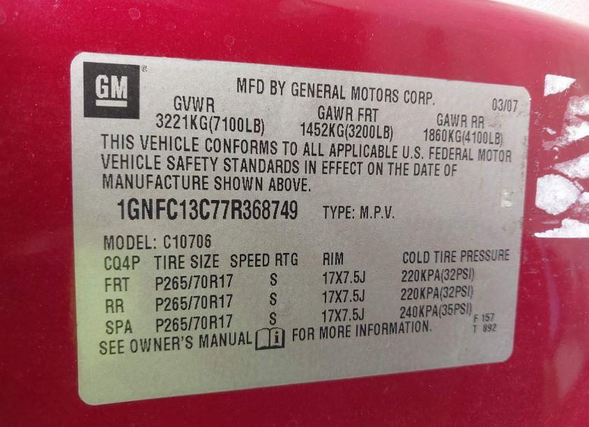 Thumbnail 11 of 2007 CHEVROLET TAHOE LS